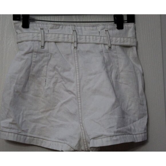 Abercrombie & Fitch Button Fly High Waist Shorts Belted White Size 27/4 - Picture 2 of 6